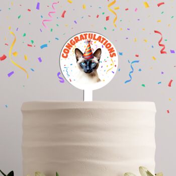 Personalised Cat In Party Hat Cake Topper, 10 of 12