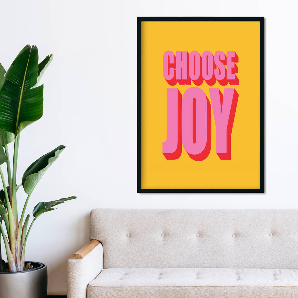 'Choose Joy' Bold Typography Art Print By Penny and Me