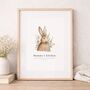 Personalised Country Bunny Kitchen Print, Family Print, thumbnail 1 of 5