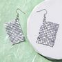 Silver Color Lightweight Mesh Drop Earrings, thumbnail 7 of 8