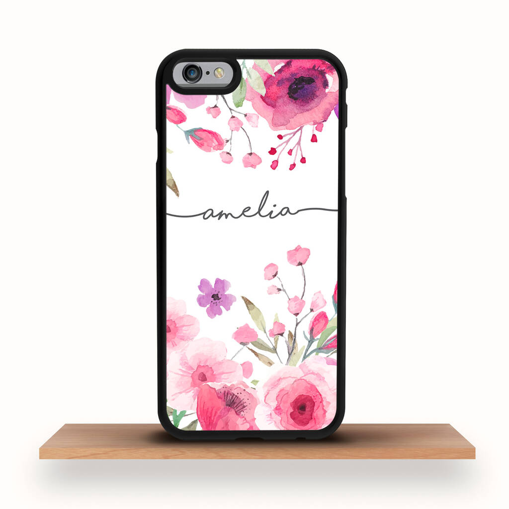 Personalised Iphone Case Pink Flowers By Crank 