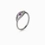 Evil Eye Ring With Amethyst And Cz In Silver, thumbnail 1 of 3