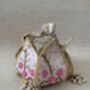 Pink Handcrafted Raw Silk Potli Bag/Wrist Bag, thumbnail 7 of 8