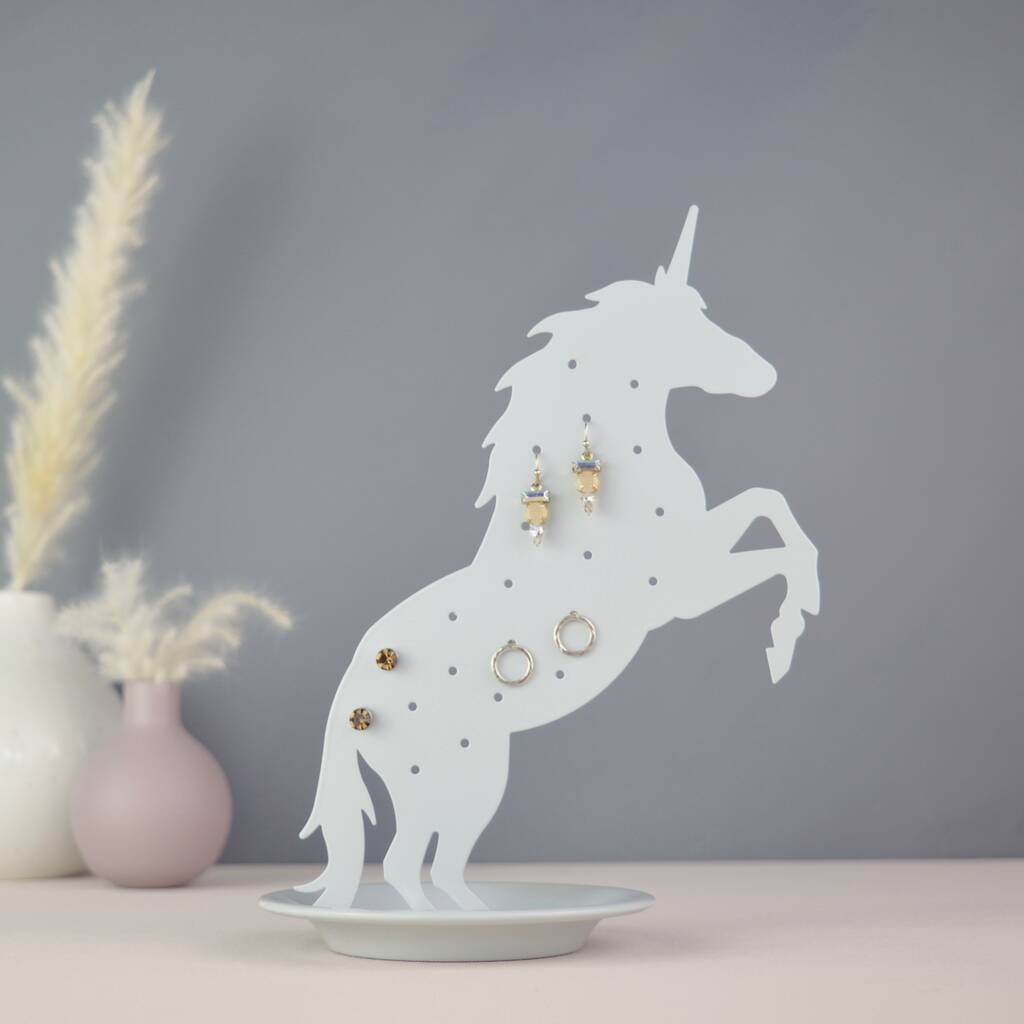 Personalised Unicorn Earring Stand Grey, 1 of 7