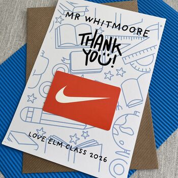 Personalised Thank You Teacher/Teaching Assistant Gift Card Holder, 2 of 2