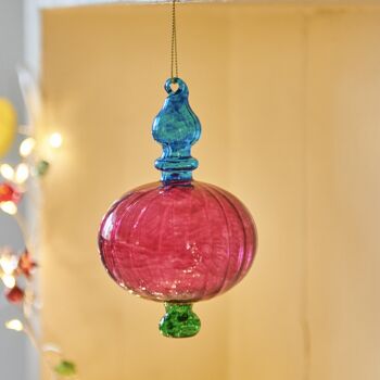 Fine Glass Fluted Hand Blown Baubles, 4 of 4