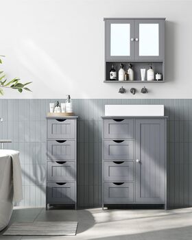 Wall Cabinet With Mirror And Adjustable Shelf, 6 of 9