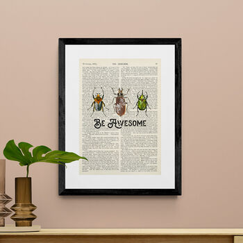 Be Awesome Art On Words Beetles Art Print, 4 of 4