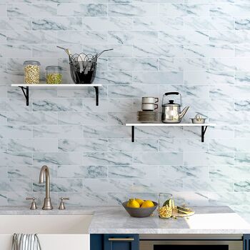 Set Of Two Floating White Wall Shelves, 3 of 7