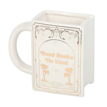 Read Books Be Kind White Book Shaped Mug, 2 of 4