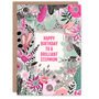Step Mum Boho Wildflowers Pink Her Birthday Card, thumbnail 1 of 5