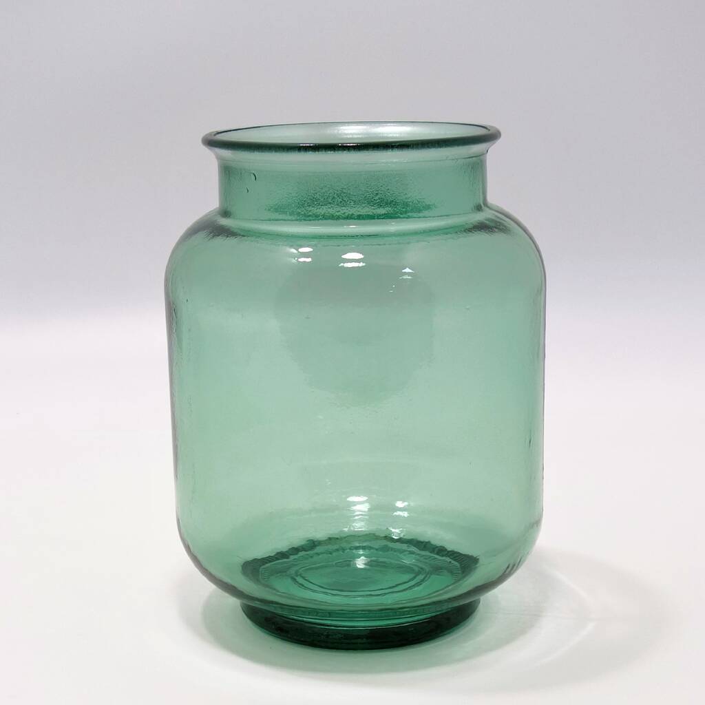 Recycled Glass Hurricane Jar Six Colours By The Recycled Glassware