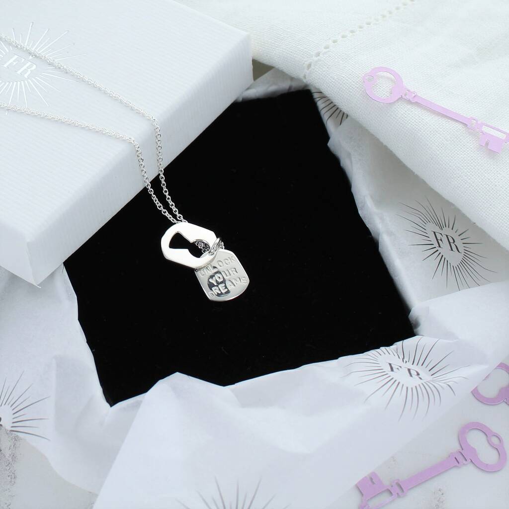 Unlock Your Dreams Sterling Silver Necklace, 1 of 4