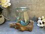 22cm Handmade Molten Glass Wine Jug Natural Teak Root Wooden, thumbnail 1 of 12