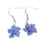 Periwinkle Blue Flower Drop Earrings, thumbnail 5 of 6