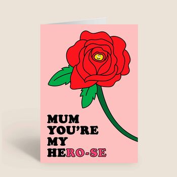 Hero Mum Rose Birthday Card Mothers Day Thank You Card, 2 of 2