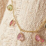 Dangly Tourmaline Charm Gold And Silver Chain Necklace, thumbnail 6 of 10