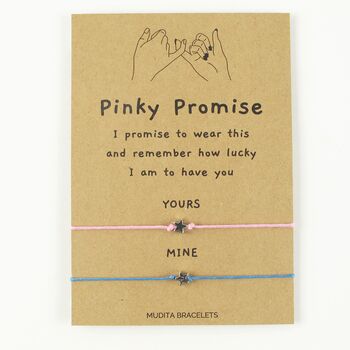 Pinky Promise Star Charm Wish Bracelet Set, 3 of 5