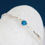 Sterling Silver Organic Round Blue Opal Bangle, thumbnail 3 of 7