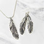 Freedom Feather Silver Statement Earrings, thumbnail 4 of 12