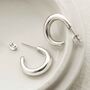 Sterling Silver Bold Hoop Stud Earrings, thumbnail 4 of 10