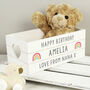 Personalised Rainbow White Wooden Storage Crate, thumbnail 1 of 4