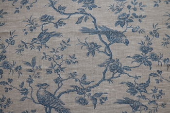 Blue Bird On White Linen Fabric, 10 of 10