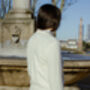 Cream Ruffle Neck Gem Detail Jumper, thumbnail 3 of 7