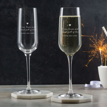 Personalised New Home Champagne Flute Gift, 8 of 10