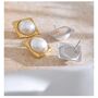 Cannes Ivory D’or Gold Pearl Charm Bezel Gala Gift Earrings, thumbnail 1 of 4