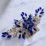 Royal Blue Crystal Hair Comb, thumbnail 1 of 5