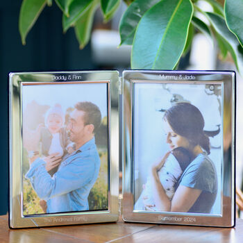 Personalised Silver Plated Double Photo Frame, 9 of 9