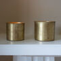 Brushed Gold Metal Candle Holders Set Of Two, thumbnail 1 of 2