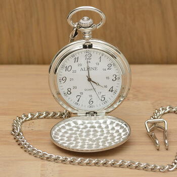 Personalised Meet Me At The Altar Wedding Pocket Watch, 5 of 6