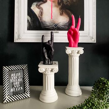 Column Ionic Ceramic Candle Holder White, 5 of 5