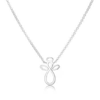 Guardian Angel Necklace For Girls | Sterling Silver Pendant | Christening Or Birthday Gift | Three Styles, 5 of 8