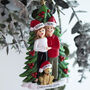 Personalised Couple With Dog Christmas Decoration, thumbnail 1 of 7