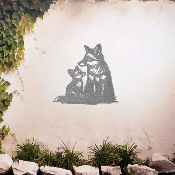 Fox And Cub Metal Wall Art For Garden And Home Decor Gift, 10 of 10