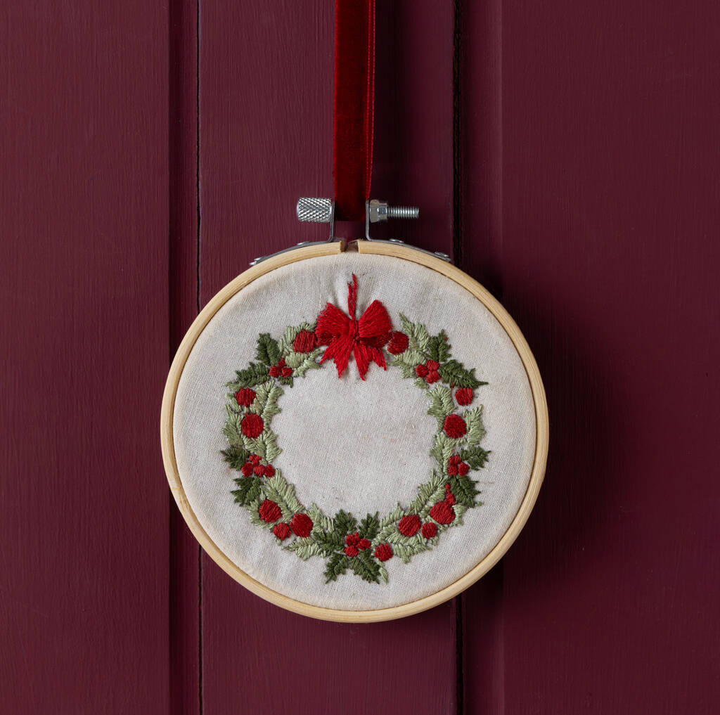 Christmas Wreath Embroidery Kit, 1 of 2