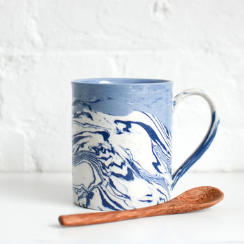 Marbled Blue And White Tea Mug, 5 of 5