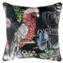 Wild Captivity Birds And Bird Cages Cushion With Flowers In Luxury Velvet On Navy Blue, thumbnail 5 of 8