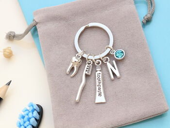 Dentist Personalised Keyring, Dental Nurse, Graduation, 6 of 12