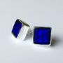Murano Glass Square Silver Stud Earrings, thumbnail 10 of 12