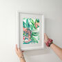 Pink And Green Floral Print, thumbnail 4 of 4