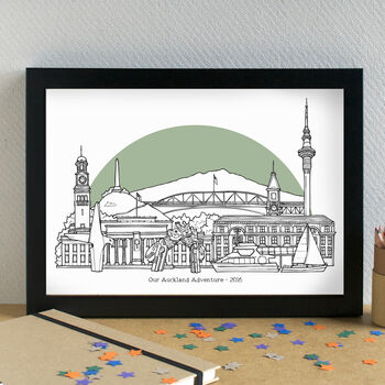 Auckland Skyline Travel Art Print Unframed, 3 of 6