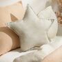 Organic Linen Star Cushion In Greige, thumbnail 1 of 4