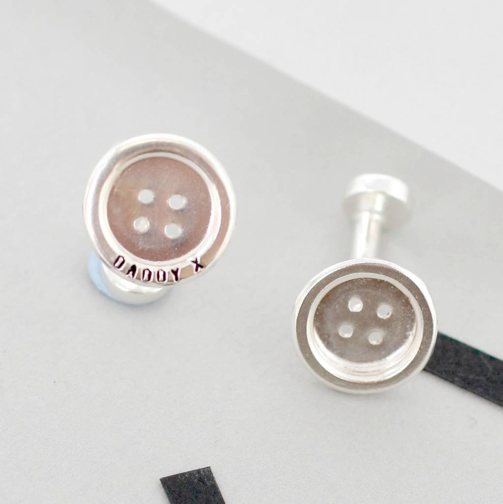 Personalised Button Cufflinks By Posh Totty Designs