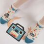 Unisex Music Jukebox Ankle Socks For Children, thumbnail 1 of 4