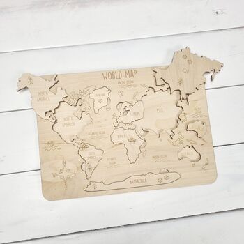 Children's Wooden World Map Puzzle, 5 of 6