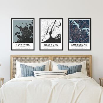Personalised City Map Prints | Set Of Three, 3 of 9